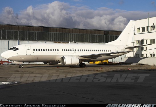 White Boeing 737 in Bratislava (from airliners.net)
